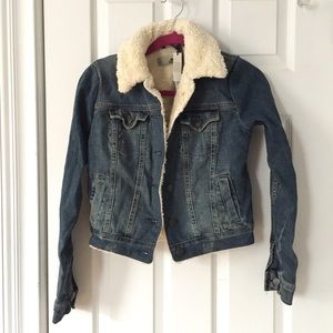 Topshop Sherpa Denim Jacket